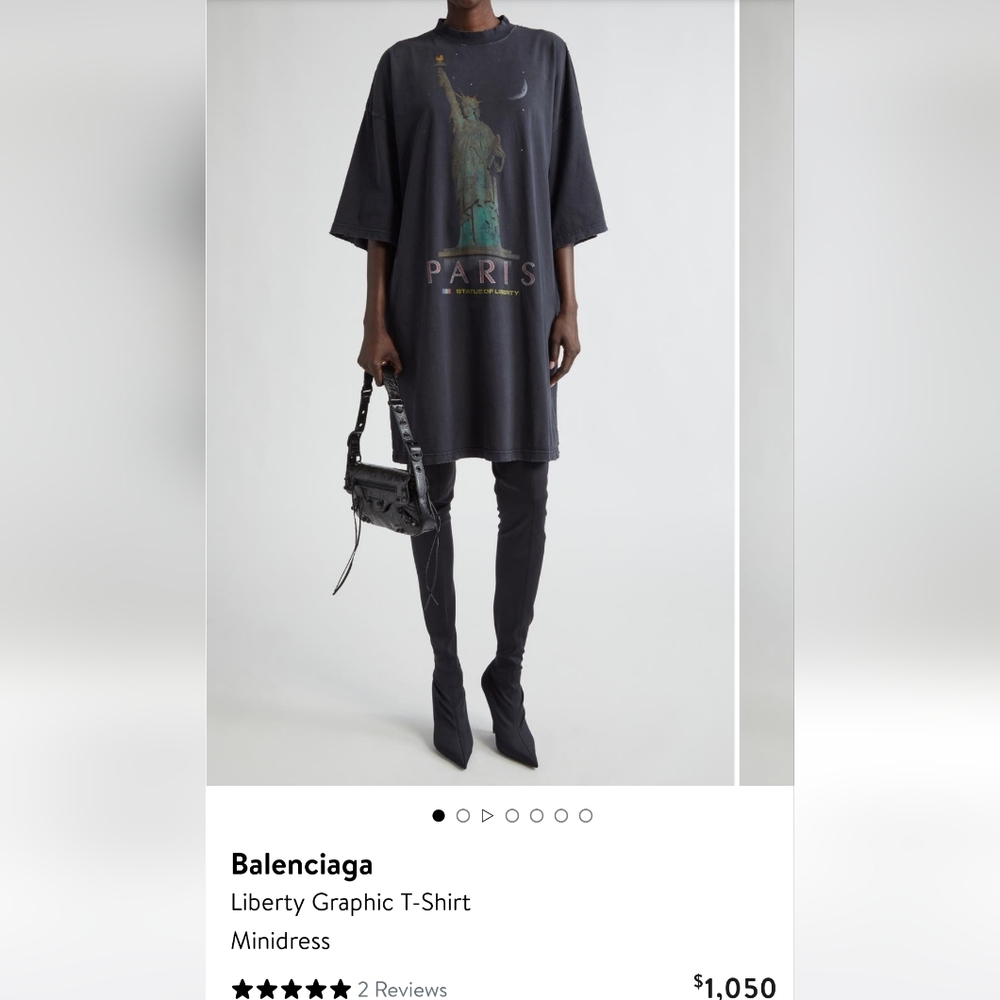 Balenciaga Liberty Graphic T-Shirt Minidress Size S